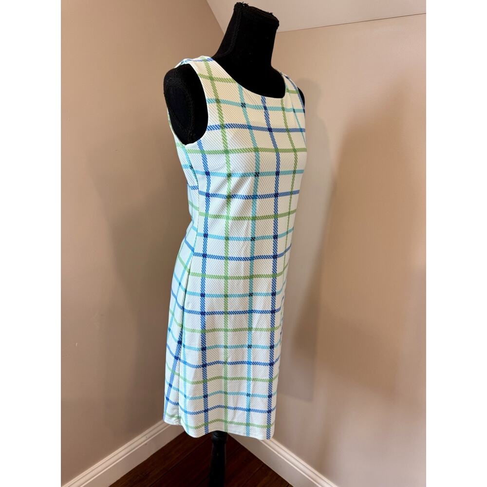 Jude Connally Blue & Green Plaid Print Sleeveless Dress Size XS - Picture 4 of 7